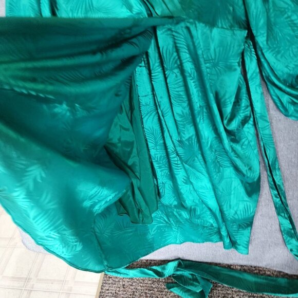 City Chic Polyester Amalia Dress XXL 24 Greenstone Palm Print V-Neck Long Sleeve - Picture 14 of 16